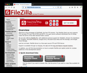FileZilla para Mac OS X 10.9.5